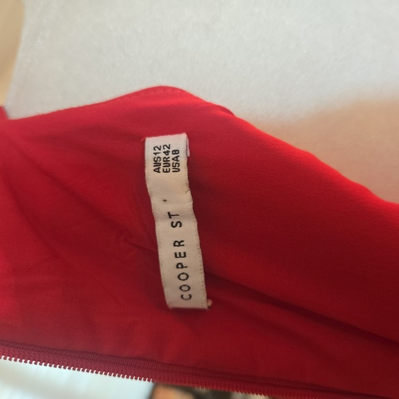 Cooper St Senorita High Neck Frill Mini Dress Halter Ruffled Red Size 8 - Picture 10 of 15